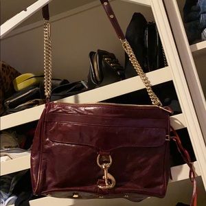 Burgundy wine color jumbo RB M.A.C bag